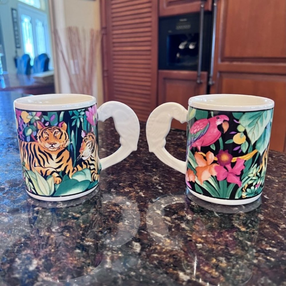Rare Vintage Rain Forest by Vitromaster Coffee Mug Sakura Rain Forest-Set of 2